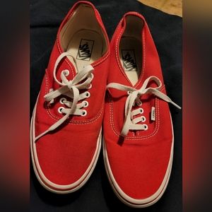 Mens Vans red low top shoes size 10
